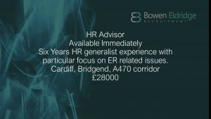 HR Advisor in south Wales