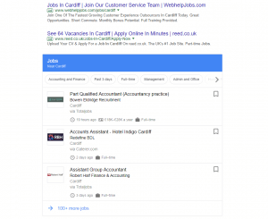 Cardiff for Jobs in search results