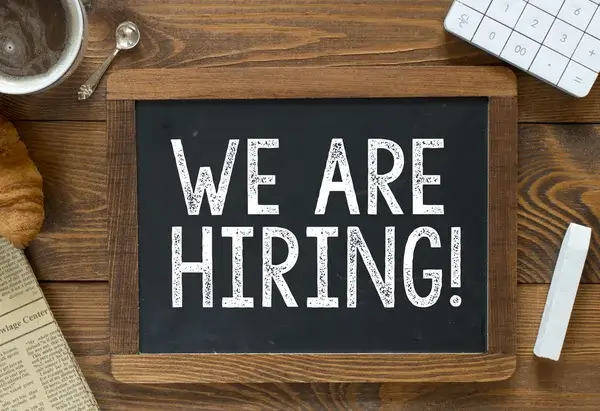 "We are hiring!" sign